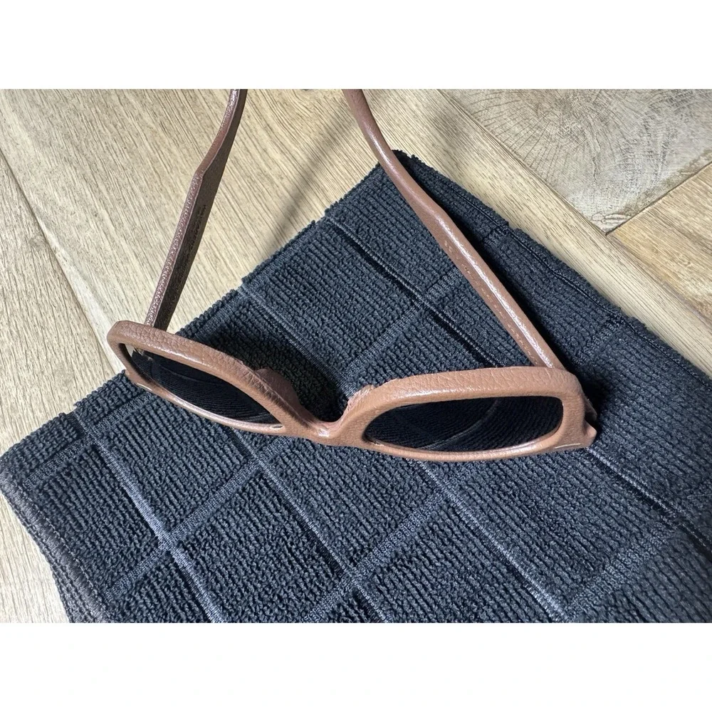Ray Bans RB2140-Q-M 50[]22 GENUINE LEATHER BROWN GRADIENT UV WAYFARER SUNGLASSES